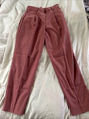 High-Waist Pleated Trousers - Dusty Rose LOFT